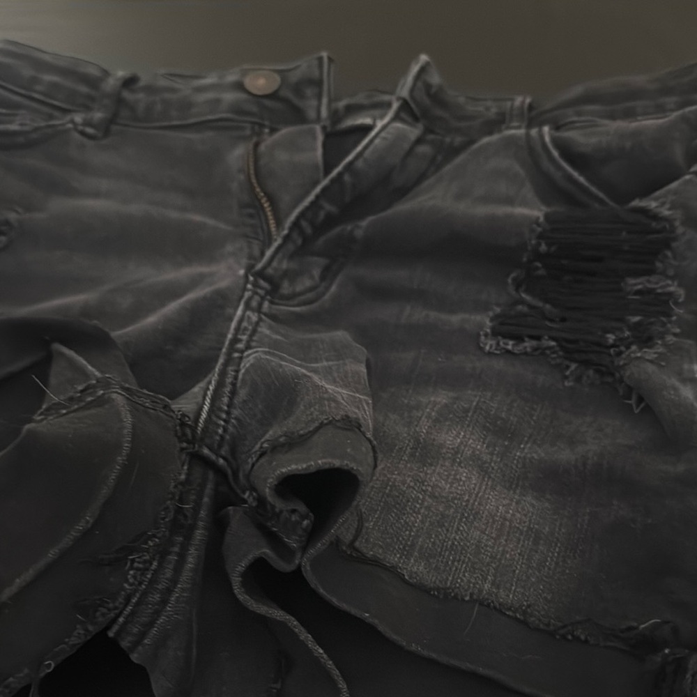 American Eagle Outfitters Black Distressed Jean Shorts